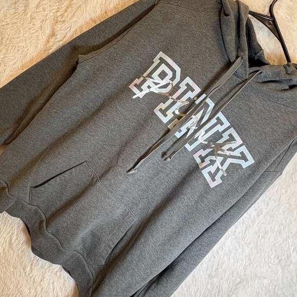 PINK Victoria's Secret Tops - Victoria's Secret PINK Pullover | Charcoal Grey
Marble Hoodie | Size Large 🩶✨